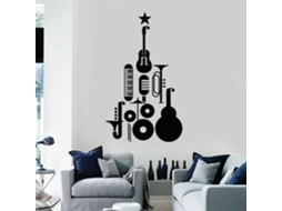 Adesivos de parede com instrumentos musicais para festivais de jazz, estúdio, banheiro, boutique, decoração de portas e janelas.