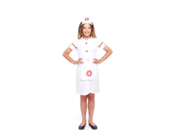 Fato de Menina PARTILANDIA Enfermeira em Vestido Branco (Tam.: 10-12 anos)
