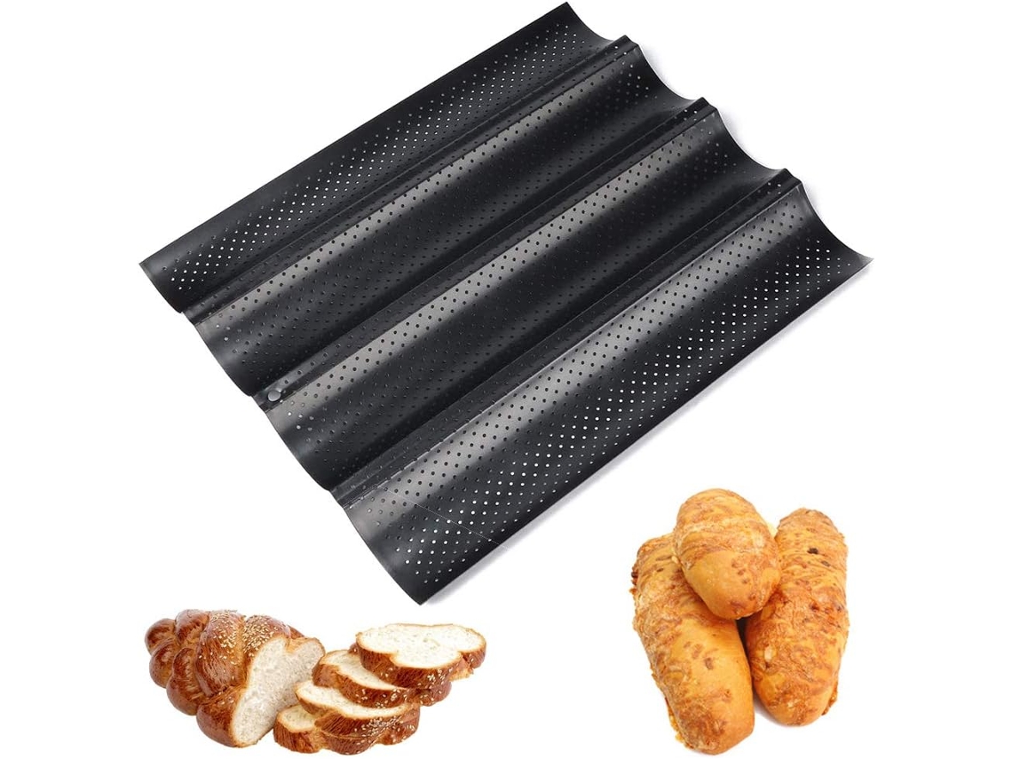 Forma Antiaderente Para Baguete E Pão Francês, Estrutura Perfurada, Para Forno, Confeitaria E Preparo Doméstico