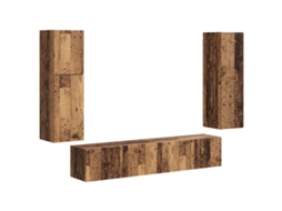 Conjunto de TV Móvel 4 Peças Madeira Antiga Madeira Processada MAISON EXCLUSIVE