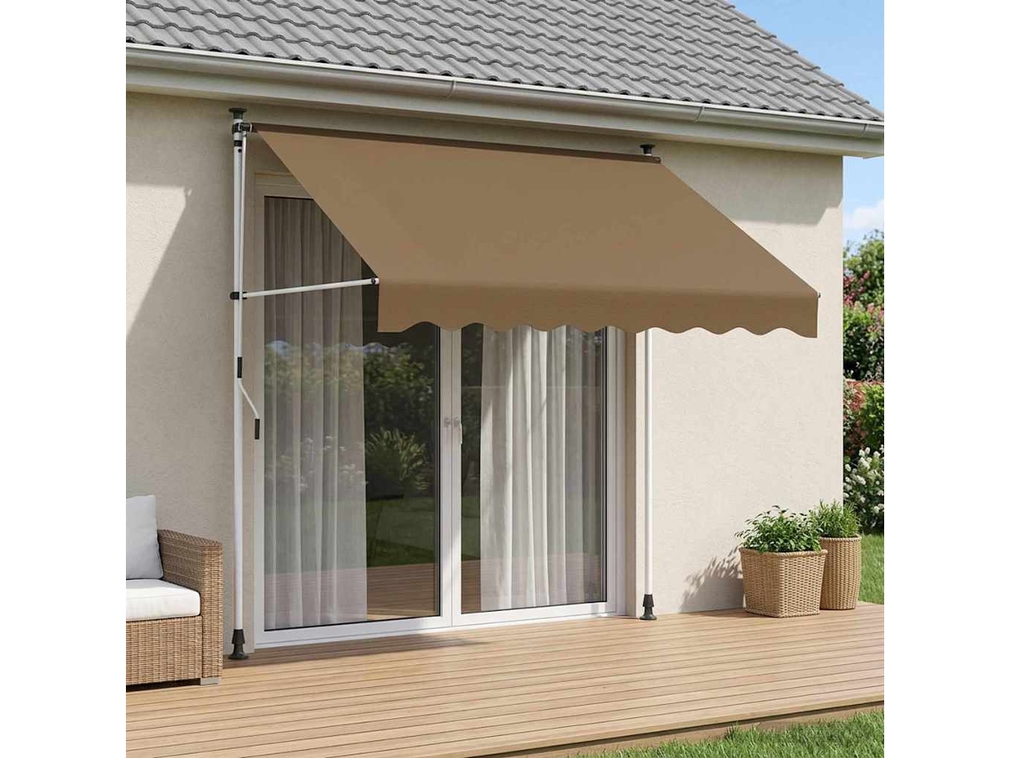 Vidaxl Toldo Retrátil Manual Bege 250 Cm