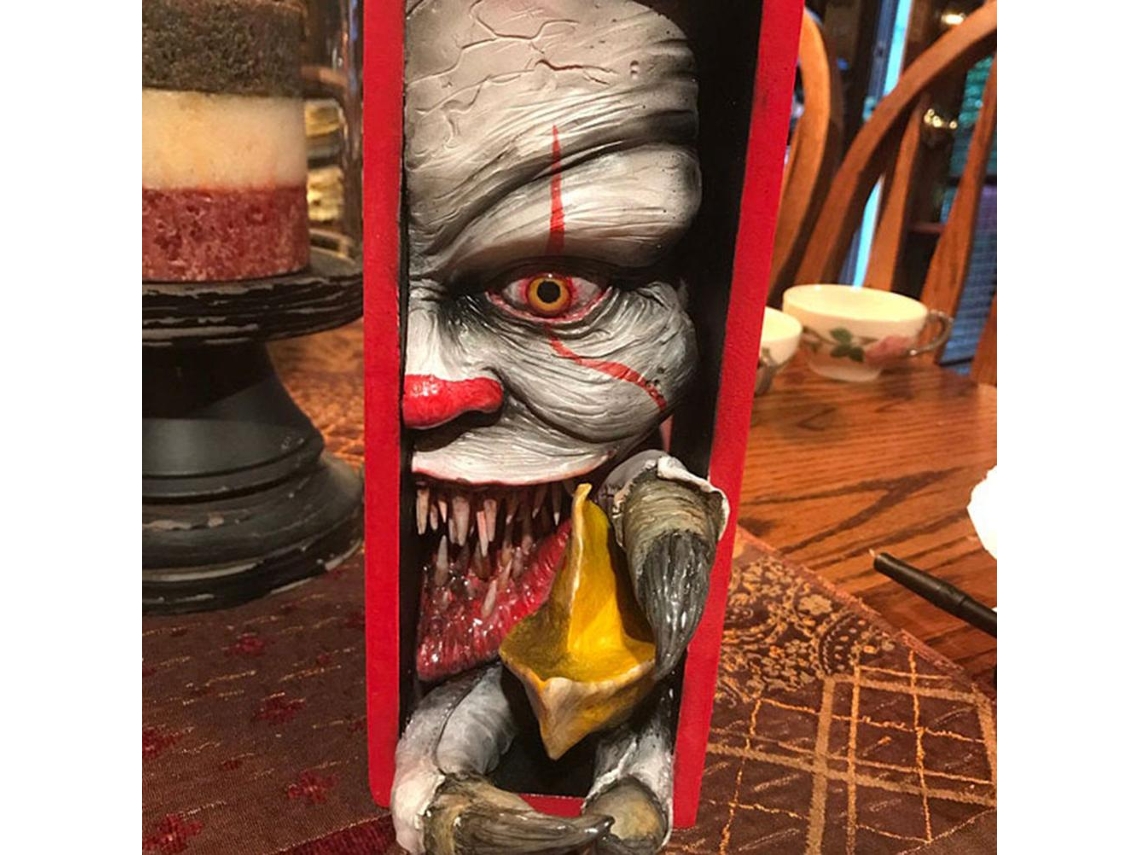 Suporte De Livro Monstro Na Estante Escultura De Resina Decorativa