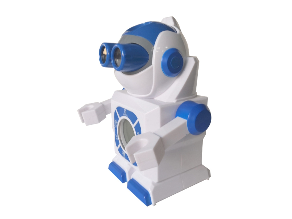 Relógio Despertador Projeção Robô Espaço Criativo