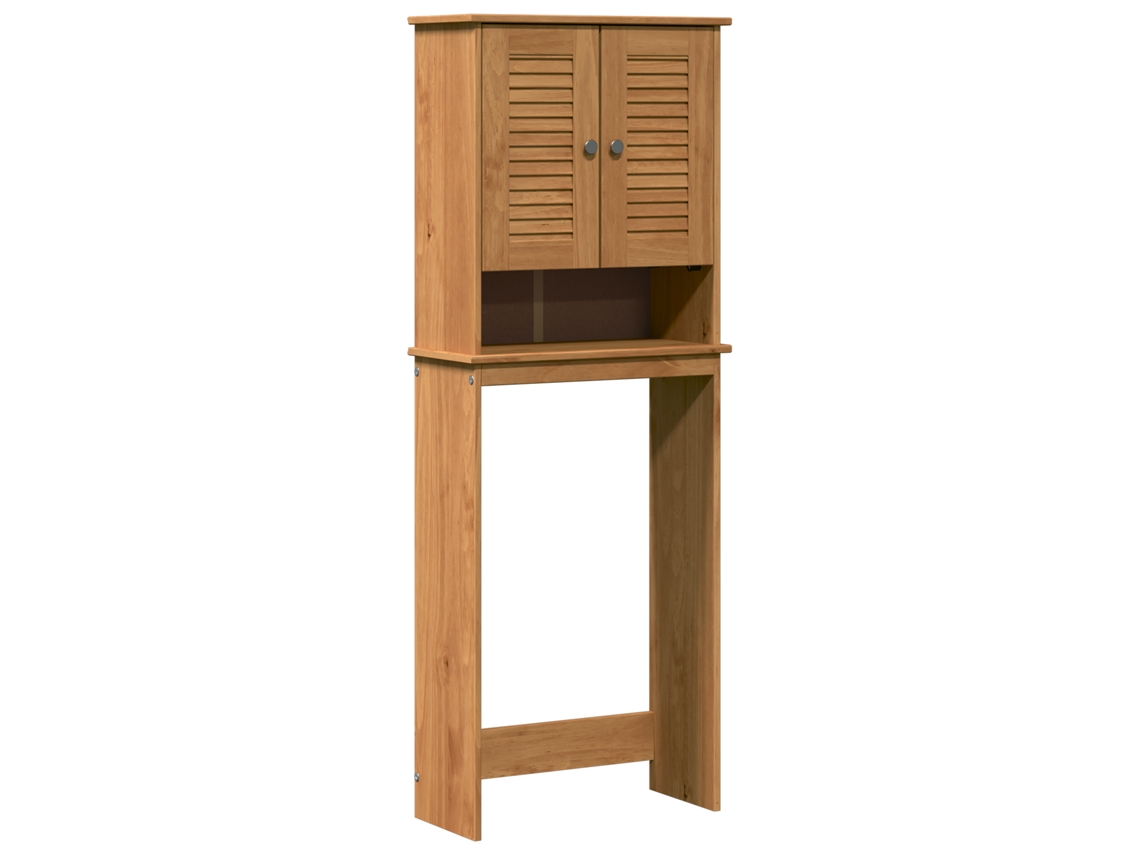 Conjunto 1 Armário De Parede Vidaxl Castanho Madeira De Mangueira Maciça (60 X 27 X 161 Cm)