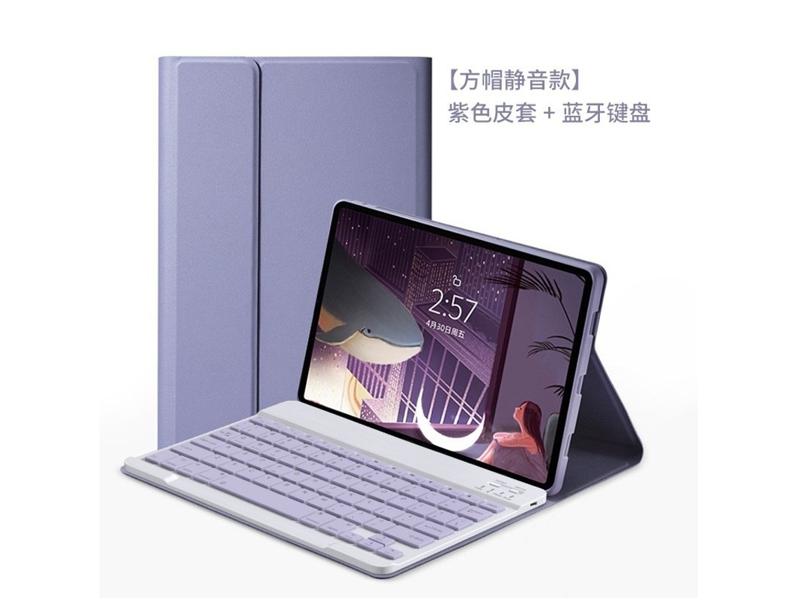 Capa Com Teclado Bluetooth Em Couro Compatível Com Ipad De 9,7", Magnética, Cor Roxo