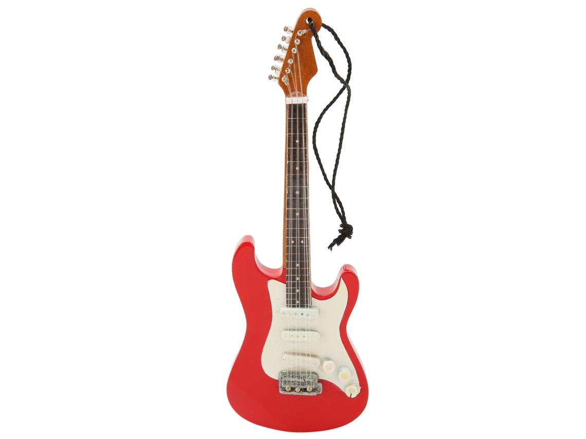 Modelo de Guitarra Eléctrica Miniatura Decorativa de Madeira