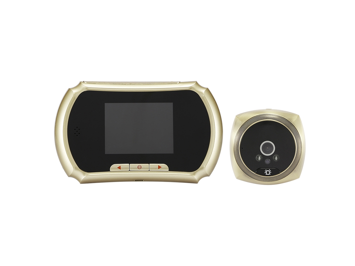Câmera olho de boi 1.3mp com tela LCD 3 polegadas, visão noturna, detecção de movimento S/MARCA