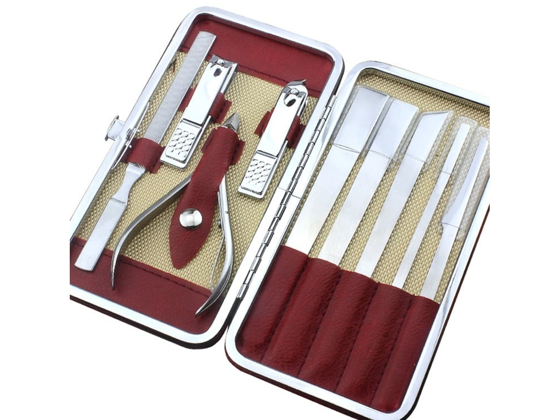 Lurelia Conjunto De Cortadores De Unhas 9 Peças, Em Aço Inoxidável, Para Unhas Grossas, Ergonómico, Antiderrapante, Com Estojo, Para Cuidados Pessoais