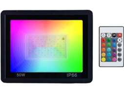 Refletor Led Genérico Para Exterior - Iluminação Externa Para Jardim, Lâmpada Rgb Com Controle Remoto.