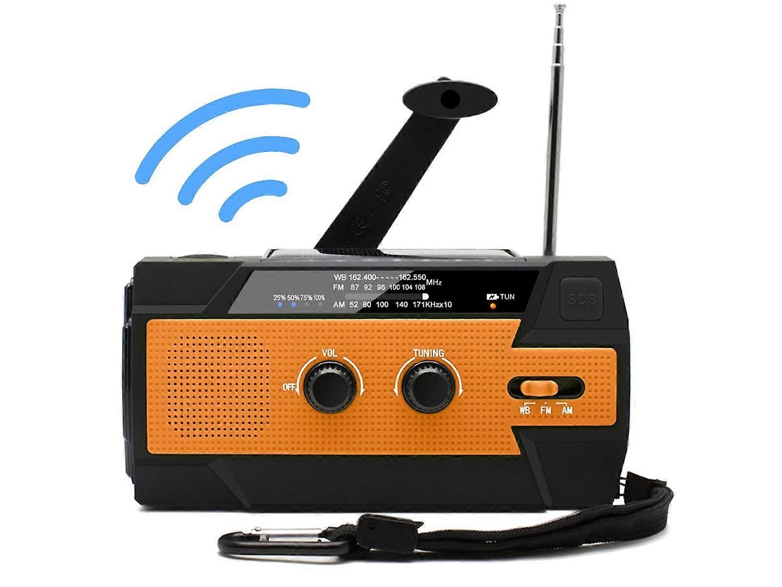 Rádio Meteorológico De Emergência Com Manivela, Banco De Energia, Rádio Meteorológico Solar Portátil Am/fm/noaa Olysi Shop
