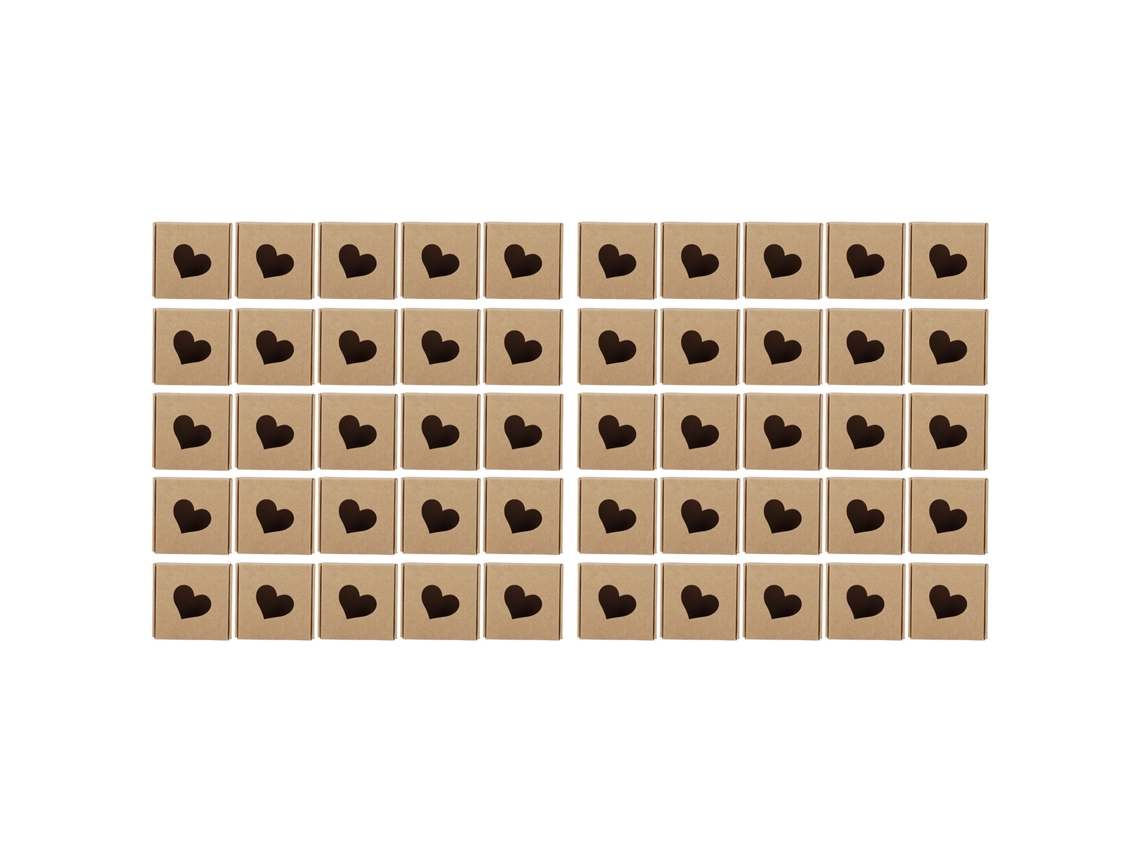 50 Caixas de Papel Kraft para Presentes, Sabonetes, Doces, Joias, Embalagem Diy, Casamento | S/MARCA