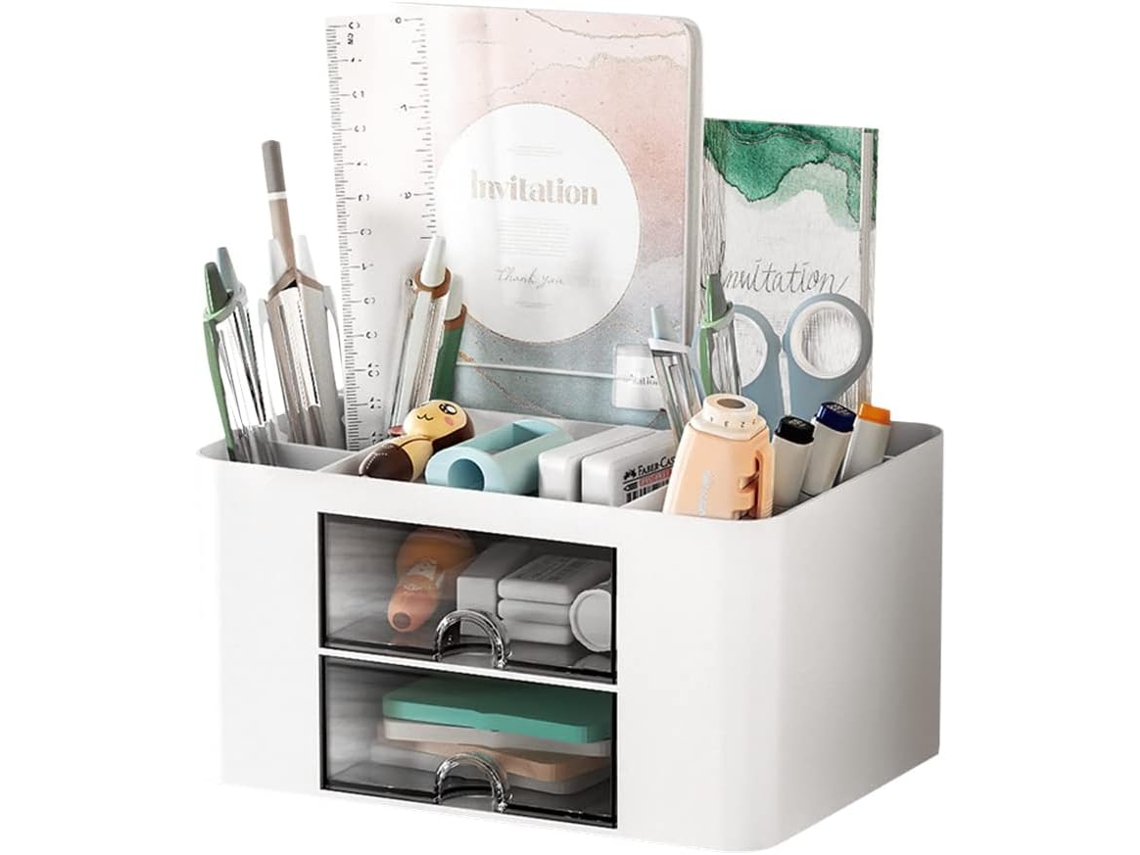 Organizador de Mesa com 5 Compartimentos. Organizador de Mesa de Plástico BRILVIBERA