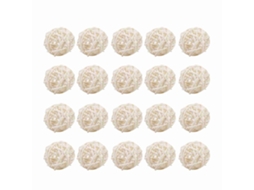 20 Bolas de Rattan Decorativas Brancas LAXISCREED