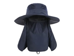 Chapéu de Sol Uv Protetor com Aba Larga Azul Escuro