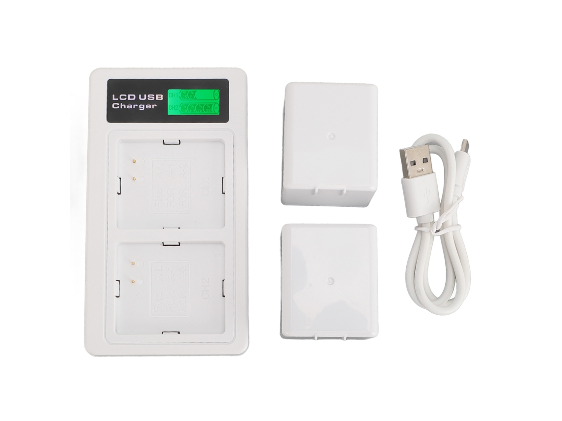 Estação de Carregamento de Bateria Dupla com LCD e 2 Baterias para Câmeras Vmc4030, Vmc4030p, Vms4230, Vms4430