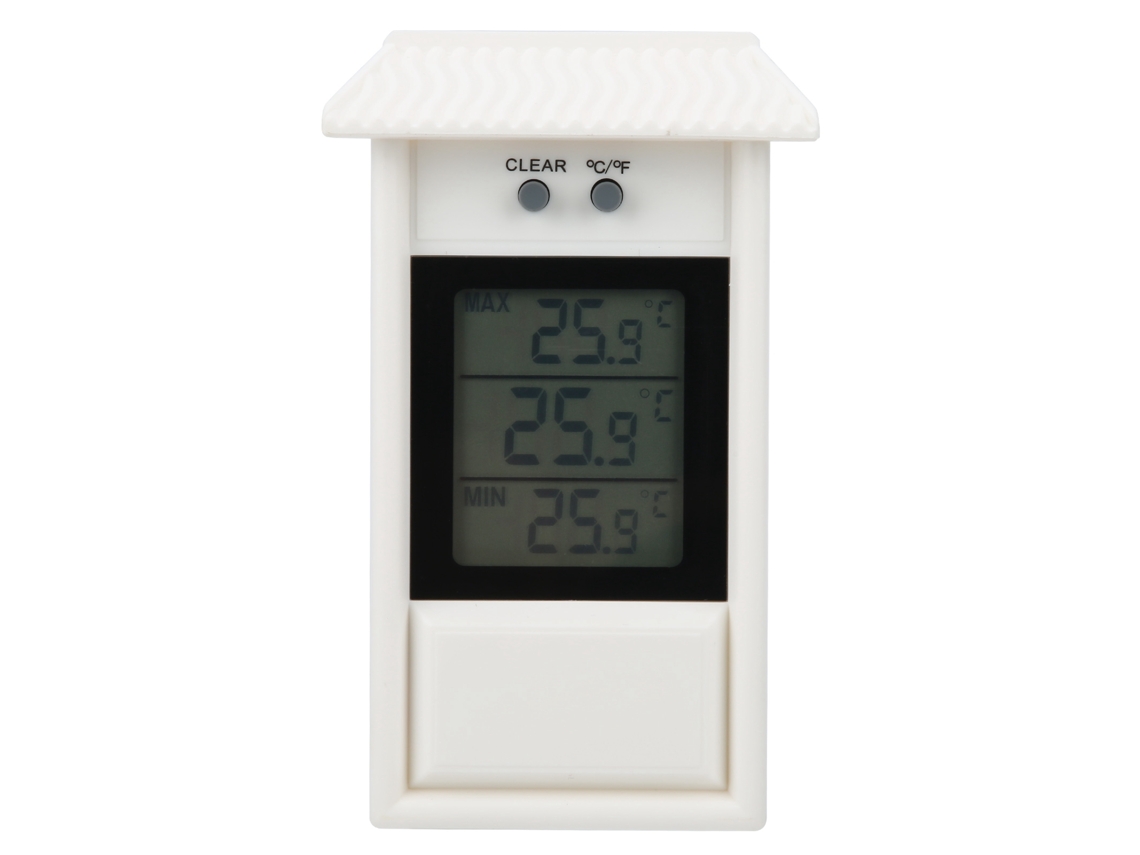 Termômetro Digital Externo Jardim Impermeável Branco com Gancho Medidor de Temperatura