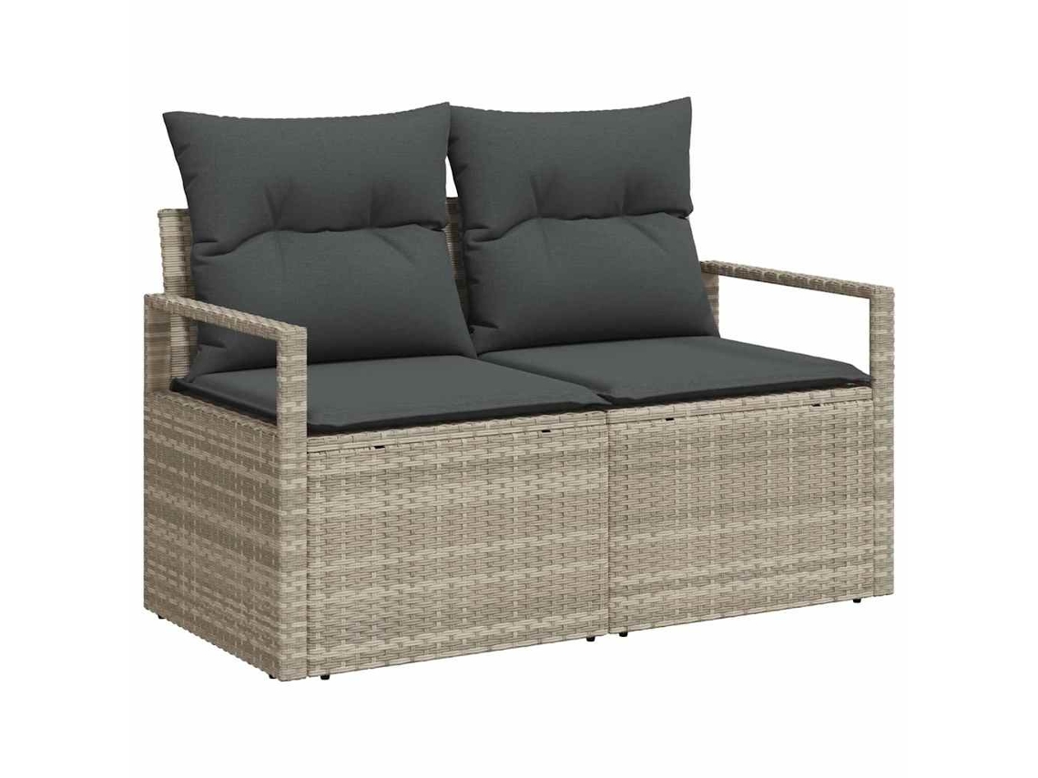 Conjunto 1 Sofá Exterior Vidaxl Cinzento Vime Pe (120 X 62 X 69 Cm.)