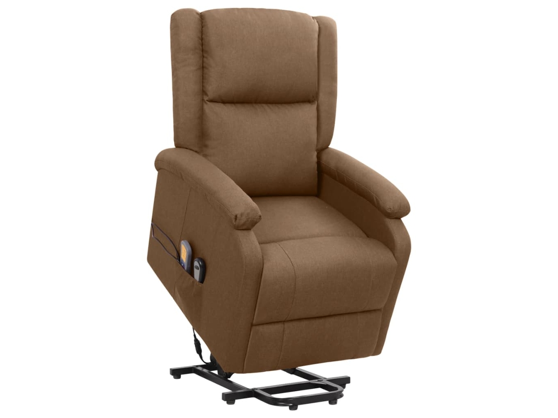 Cadeirão De Massagens Elétrico Vidaxl Marrom Tecido