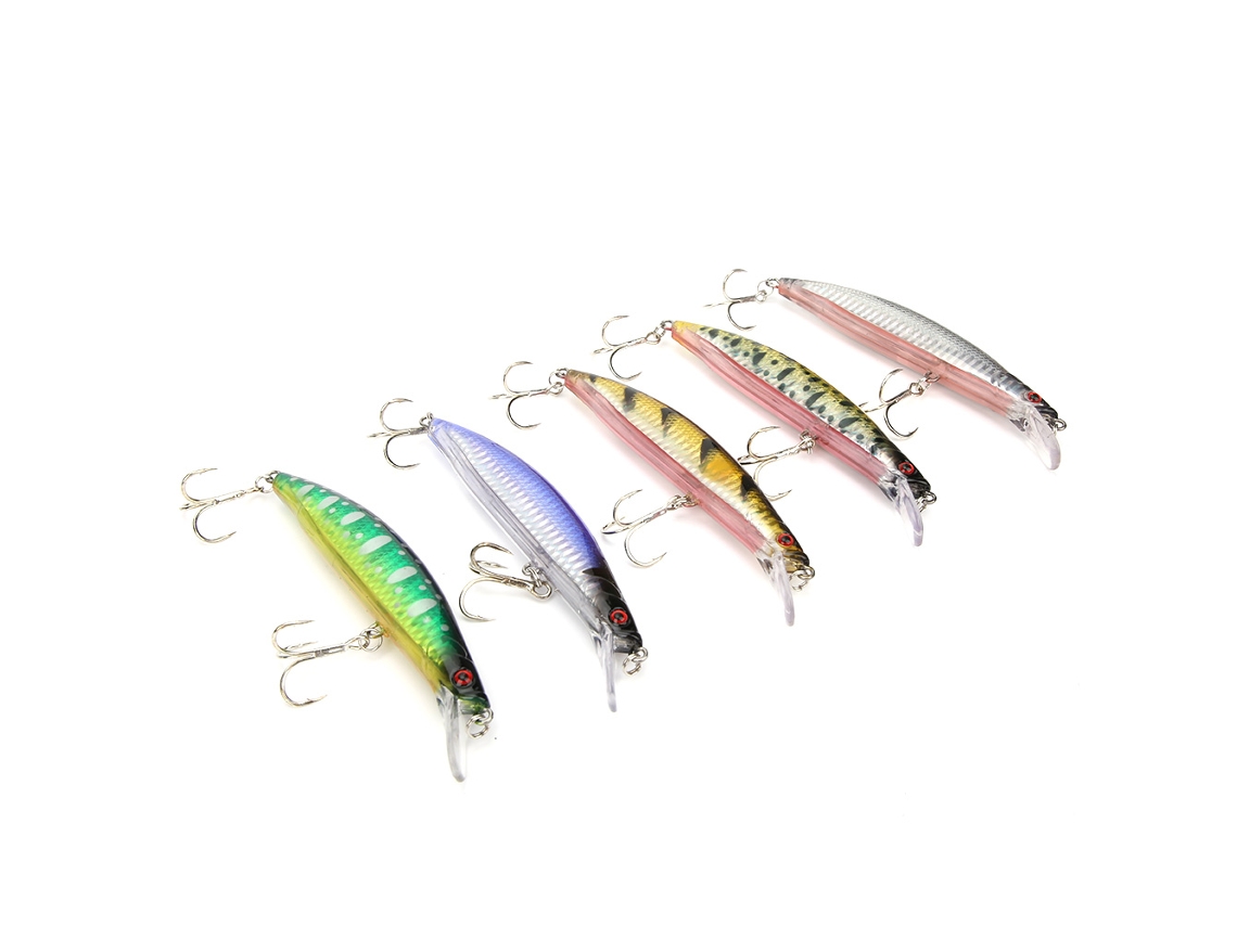 Lure (sinking With Rattling Beads) (5 Pieces) Laser Minnow 13cm/23g Blood Groove Hook Artificial Bait
