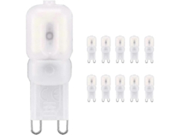 Omni 10 Peças de Bombillas Led G9 1,5w 220v Reguláveis Lente Mate Luz Branca Fria 6000 6500k para Lâmpadas de Teto Candelabros Interiores