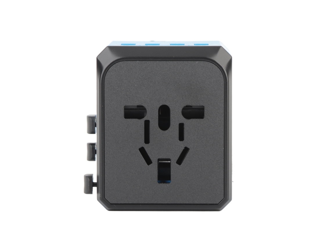 Laxiscreed Adaptador Universal De Viagem Com 4 Portos Usb Para Uso Mundial Portátil