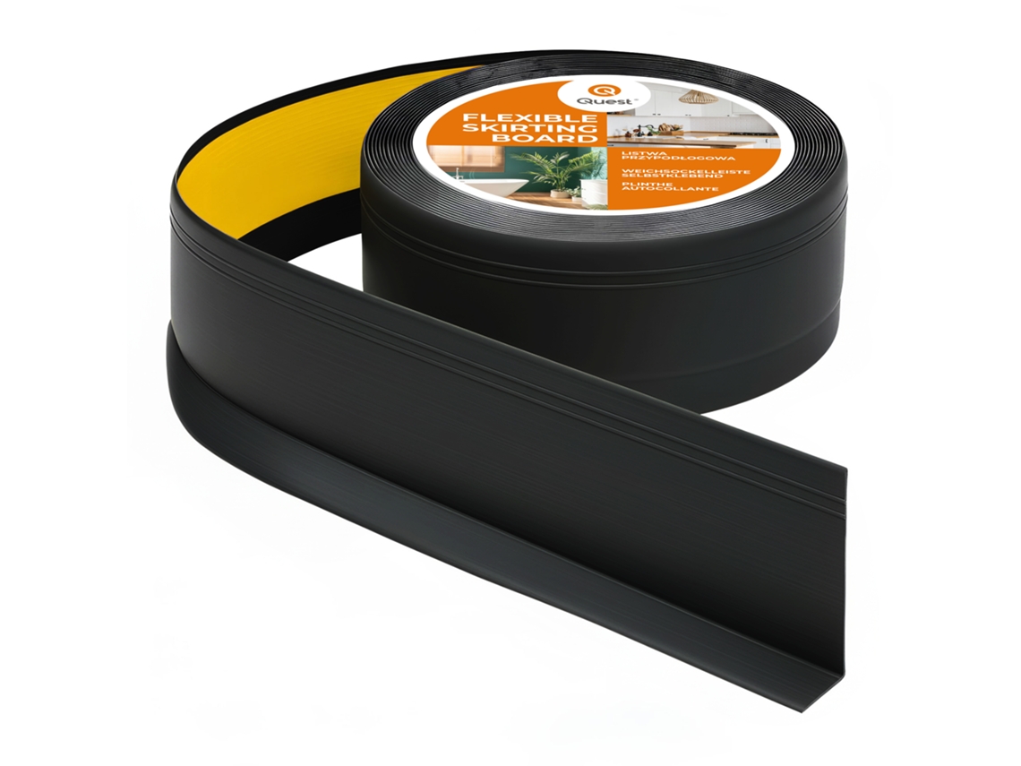 Rodapé Pvc 70x20 Mm Flexível Autoadesivo Com Fresa Decorativa, 15 M, Branco