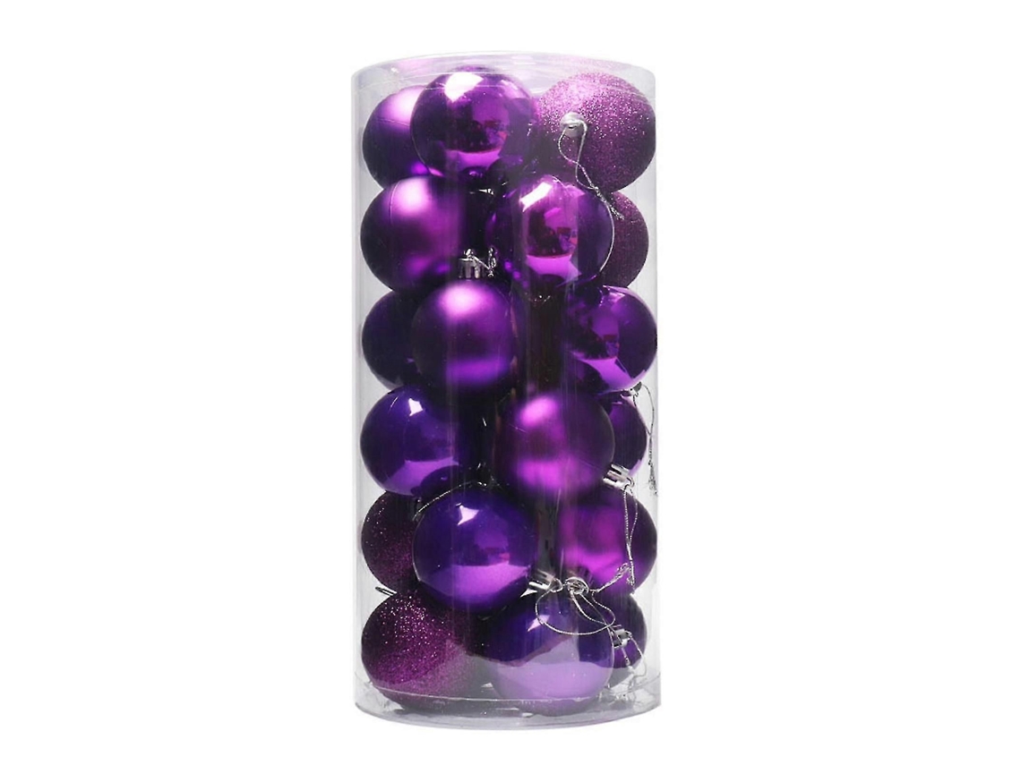 24 Bolas De Natal Decorativas Resistentes E Inquebráveis Com Acabamento Eletrolítico E Perolado Para Pendurar - Zzy