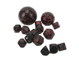 Mali conjunto de Dados Polihédricos de Acrílico 15 Peças D3 a D100 para Jogos de Mesa Rpg