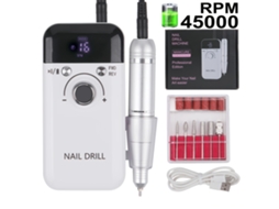 Furadeira Elétrica Portátil Profissional Salões Beleza, Lixa Unhas Recarregável Visor Silencioso Lcd STELASPLEN