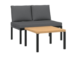 Maison Exclusive - 2 Pcs Conjunto De Sofás P/ Jardim C/ Almofadões Alumínio Preto