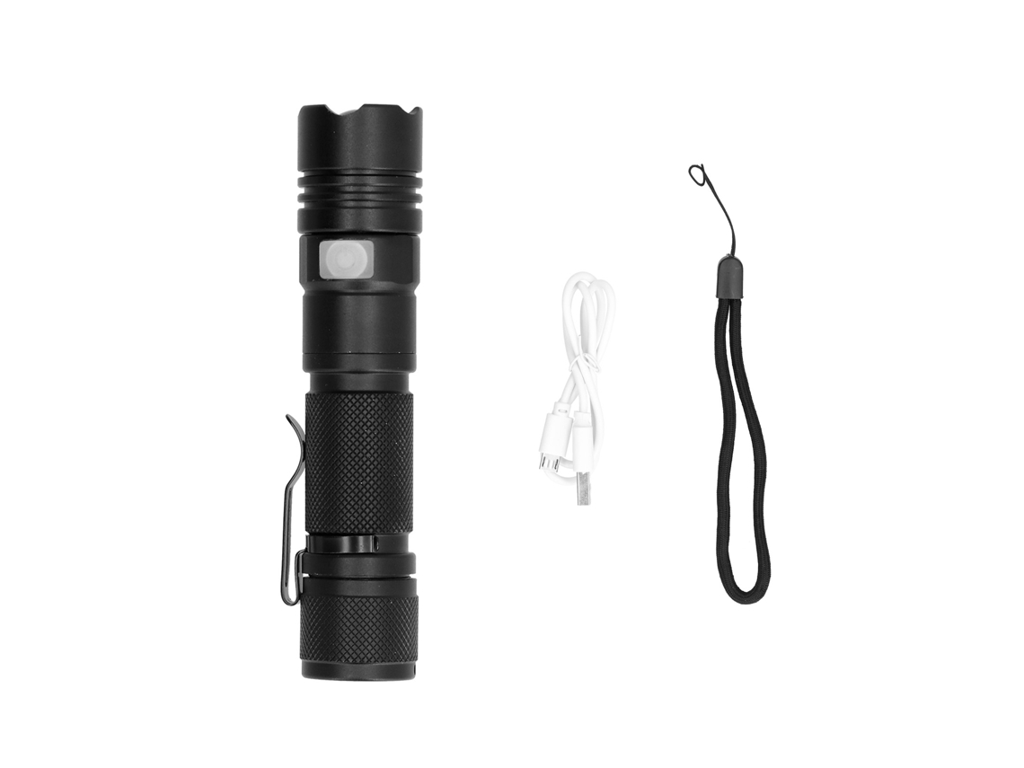 Lanterna LED de alta potência 2026 P50, mini, portátil, recarregável via USB, em alumínio, com clipe.