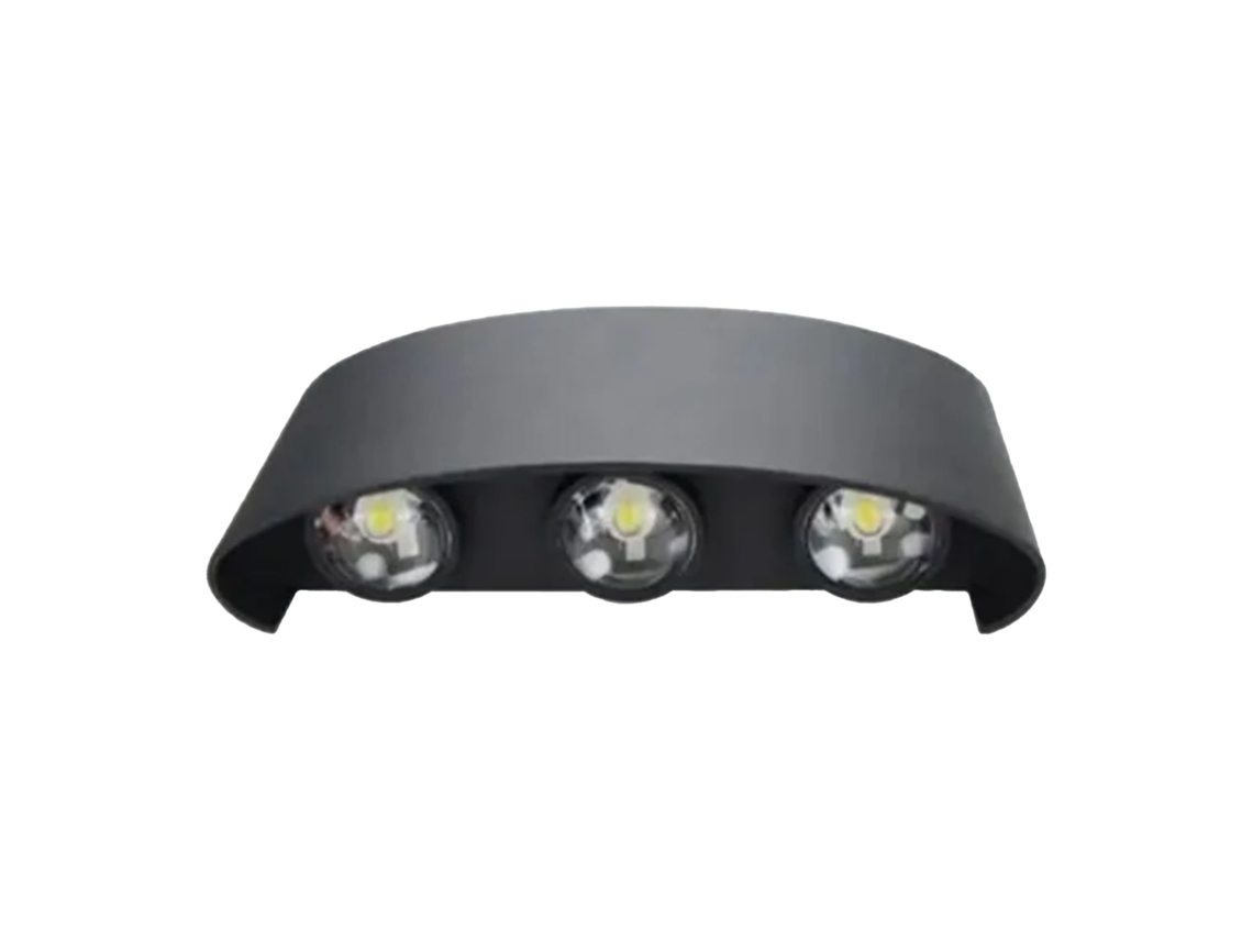 Luminária De Parede Led Externa 6 Leds Fonte Patch Alumínio