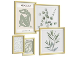 Conjunto De Pinturas Motivos Vegetais Estilosos Decorativos Espelharte (5 Peças)