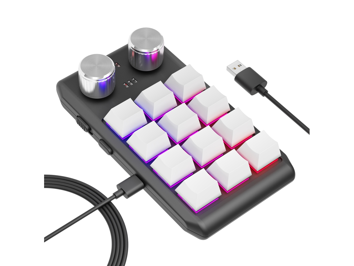 Teclado Gamer Sem Fio Com Uma Mão 12 Teclas Com Macro Personalizado E Switch Vermelho Hot-swappable