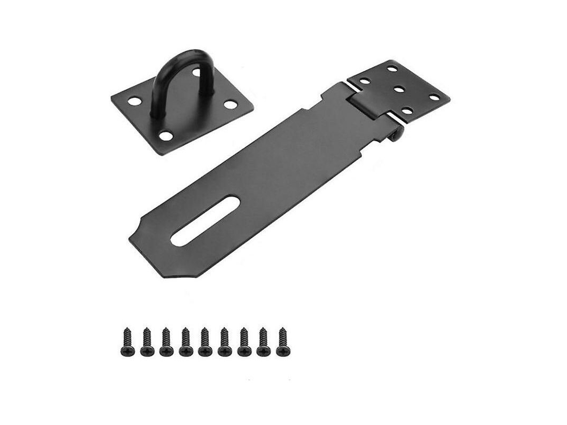 Placa De Fechadura E Parafuso, Preto, Cadeado De Porta De 5 Polegadas