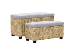 Conjunto De Bancos 2 Pcs Erva Marinha Cinzento Lovely Home