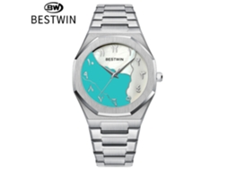Relógio Masculino com Mostrador em Madrepérola. MDUG (branco Azul Tiffany)
