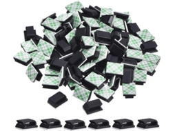 100 Peças De Presilhas Autoadesivas Para Cabos, Organizadores De Fios E Cabos(13 X 10 Mm, Pretas)