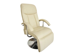 Vidaxl Cadeira De Massagens Couro Artificial Branco Nata