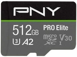 Cartão de Memória Micro SDXC PNY Pro Elite (512 GB - 100MB/s)
