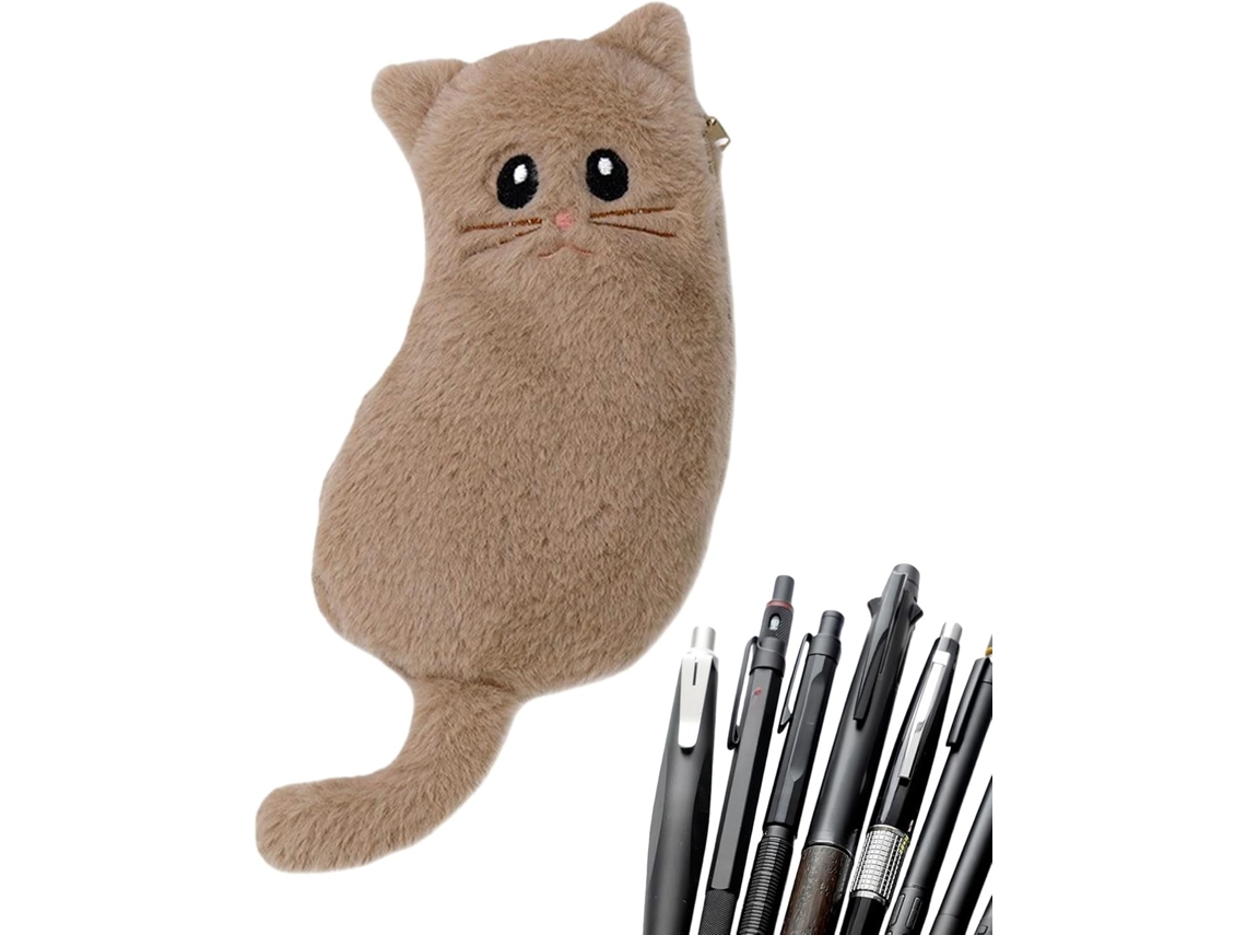 Charming Peil Case - Plush Cat For Stationery Storage