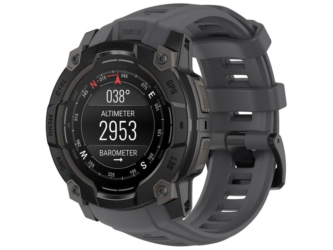Bracelete para Garmin Instinct 3 Amoled / Solar em Silicone com liberação rápida cinza grafite (45mm)