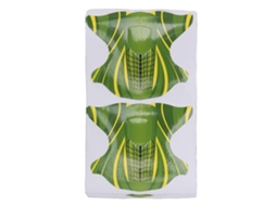 100pcs Forma De Unha Profissional Para Alongamento De Unhas Guia Autoadesiva Acessório Verde Para Salão De Beleza E Lar