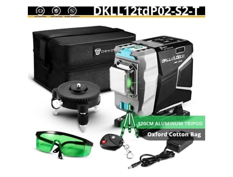 360 Rotating Laser Level Autonivelante 3d 12 Linhas Deko Dkll12tdp02 Set2t Preto Verde Alumínio