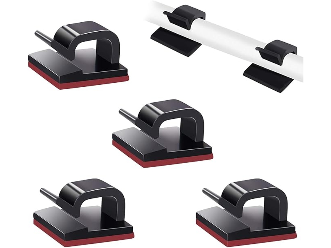 Conjunto de 50 Presilhas Autoadesivas para Cabos de Tv, Pc, Laptop e Escritório. AQUAFORGE