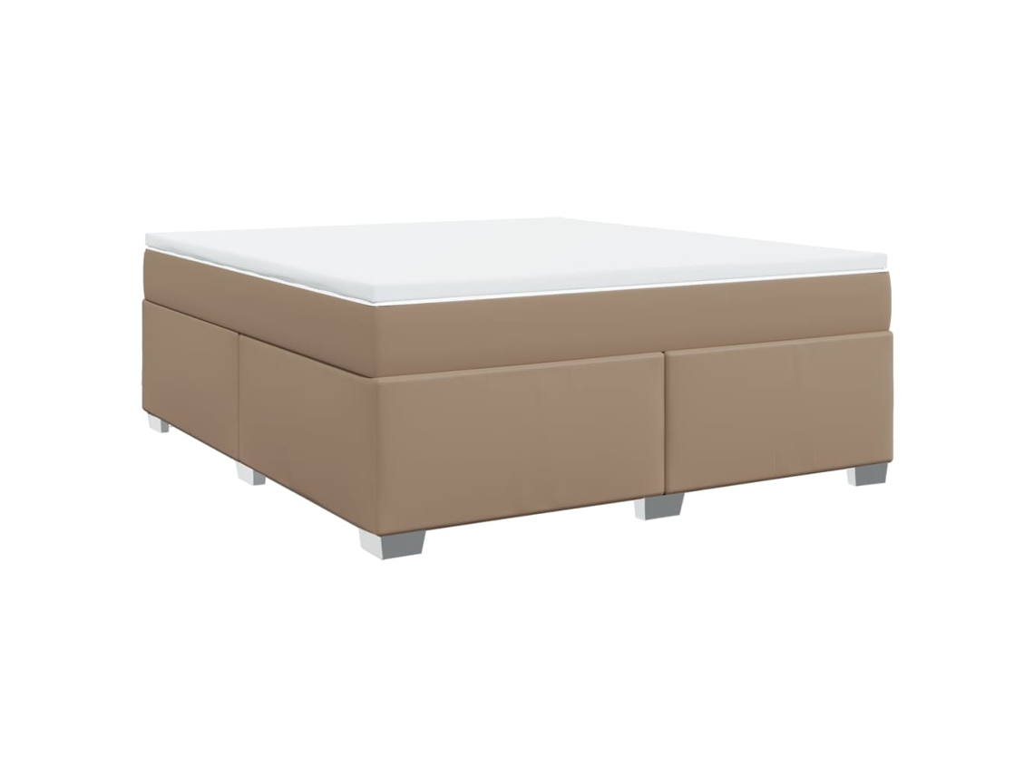 Cama com Molas Couro Artificial Cappuccino MAISON EXCLUSIVE 180x200 cm