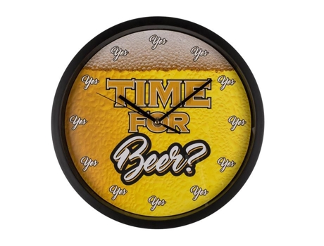 Relógio de parede impresso Time For Beer / Diâmetro 29 cm Out Of The Blue