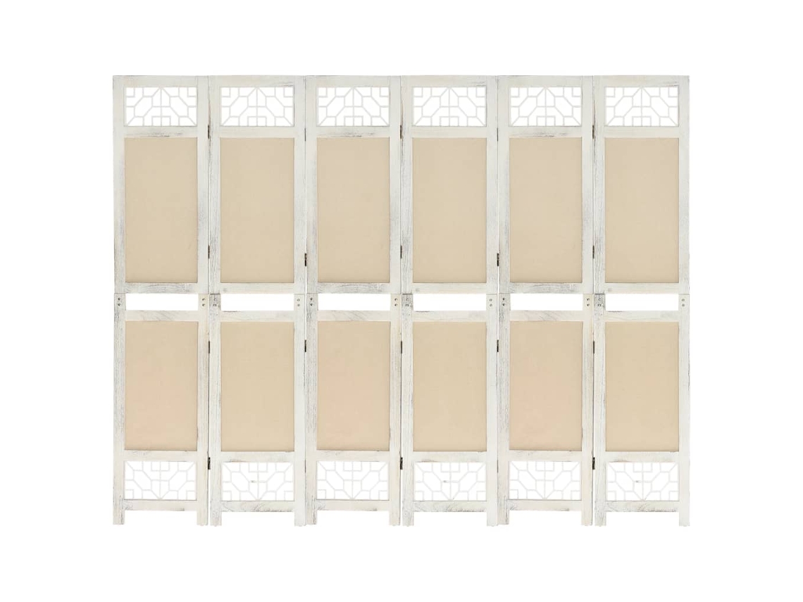 Vidaxl Biombo Com 6 Painéis 210x165 Cm Tecido Cor Creme