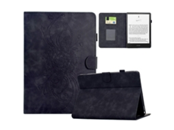 Capa de couro com estampa de mandala e compartimentos para cartões para Amazon Kindle Paperwhite 6 (preto, Hengrongshen, 2024)
