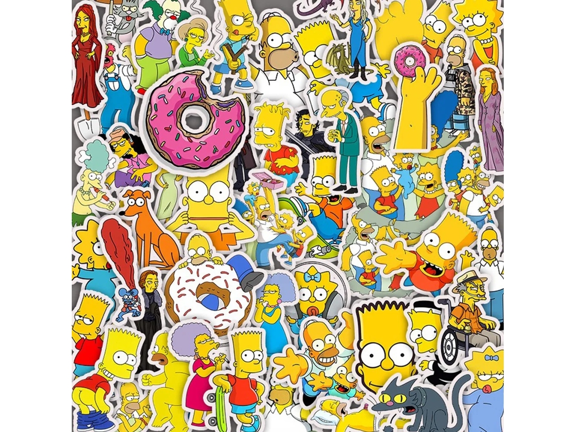 Adesivos Impermeáveis Dos Simpsons, Material Pvc para Grafite Faça Você Mesmo, Tamanho 3 5 Cm MDUG (30 Unidades)